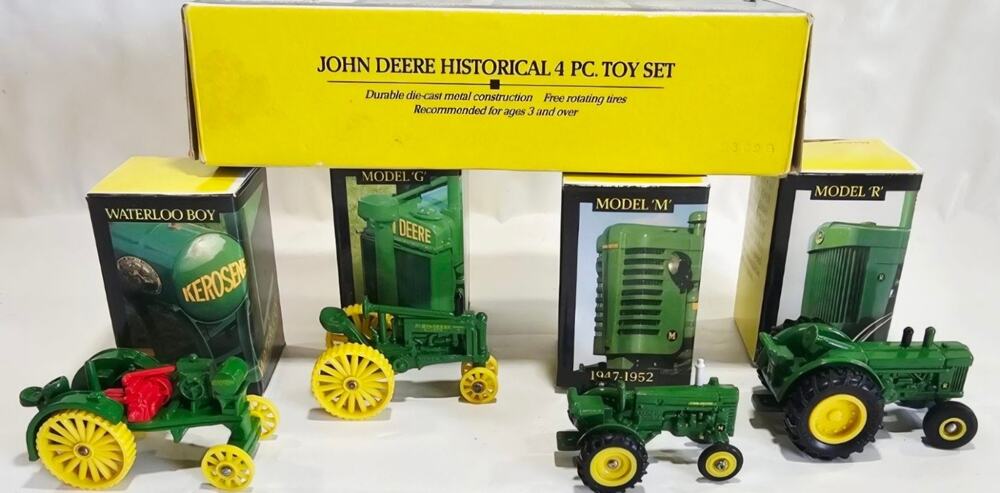 1988 ERTL John Deere Historical Collection 4 Pc 1:64 Scale Tractor Set #5523